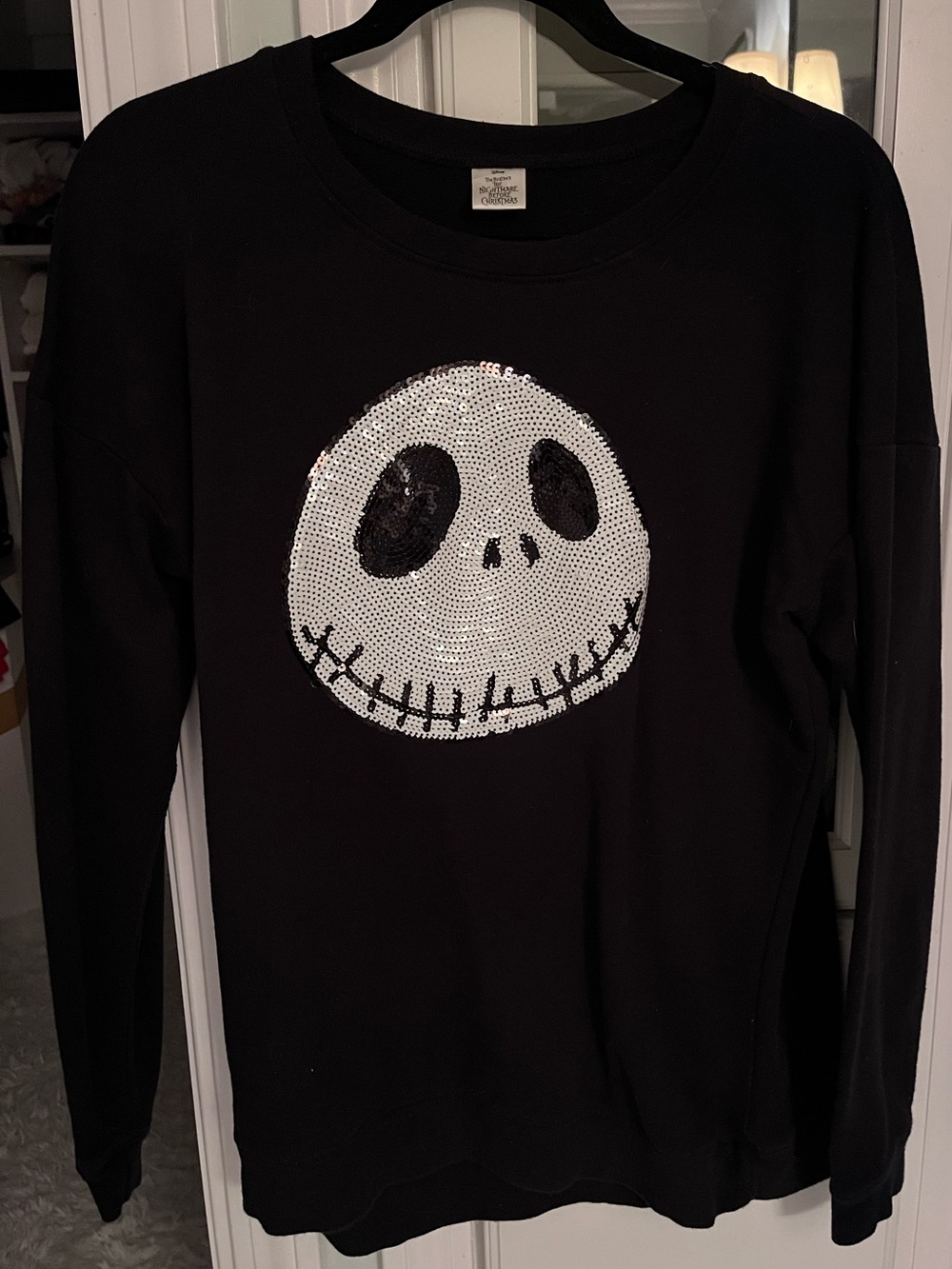 Disney Nightmare Before Christmas Jack Skellington Sequins Pullover Sweatshirt